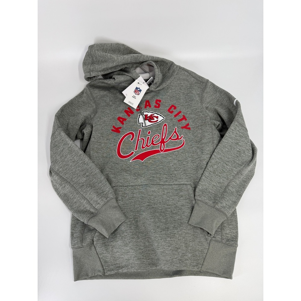 Kansas City Chiefs Nike Mens Team Script Grey 2025 Pullover Hoodie Size XL NWT